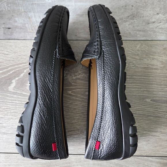 Marc Joseph New York Union Golf Black Grainy Loafer Flat Performance Shoes Sz 8
